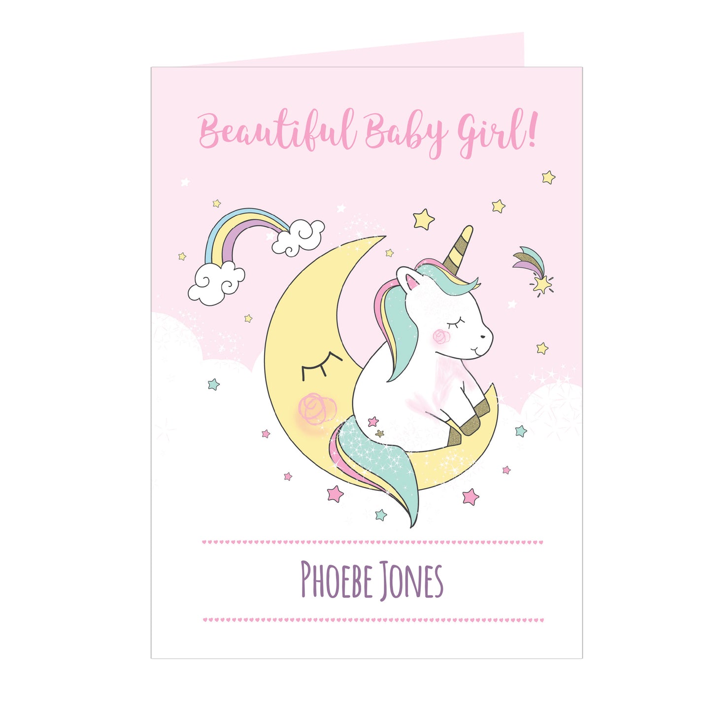 Personalised Baby Unicorn Card Add Any Name - Personalise It!