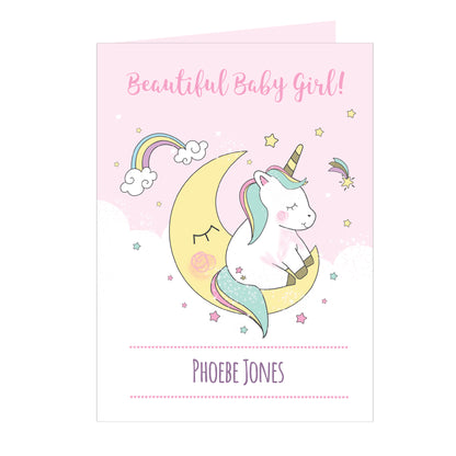 Personalised Baby Unicorn Card Add Any Name - Personalise It!
