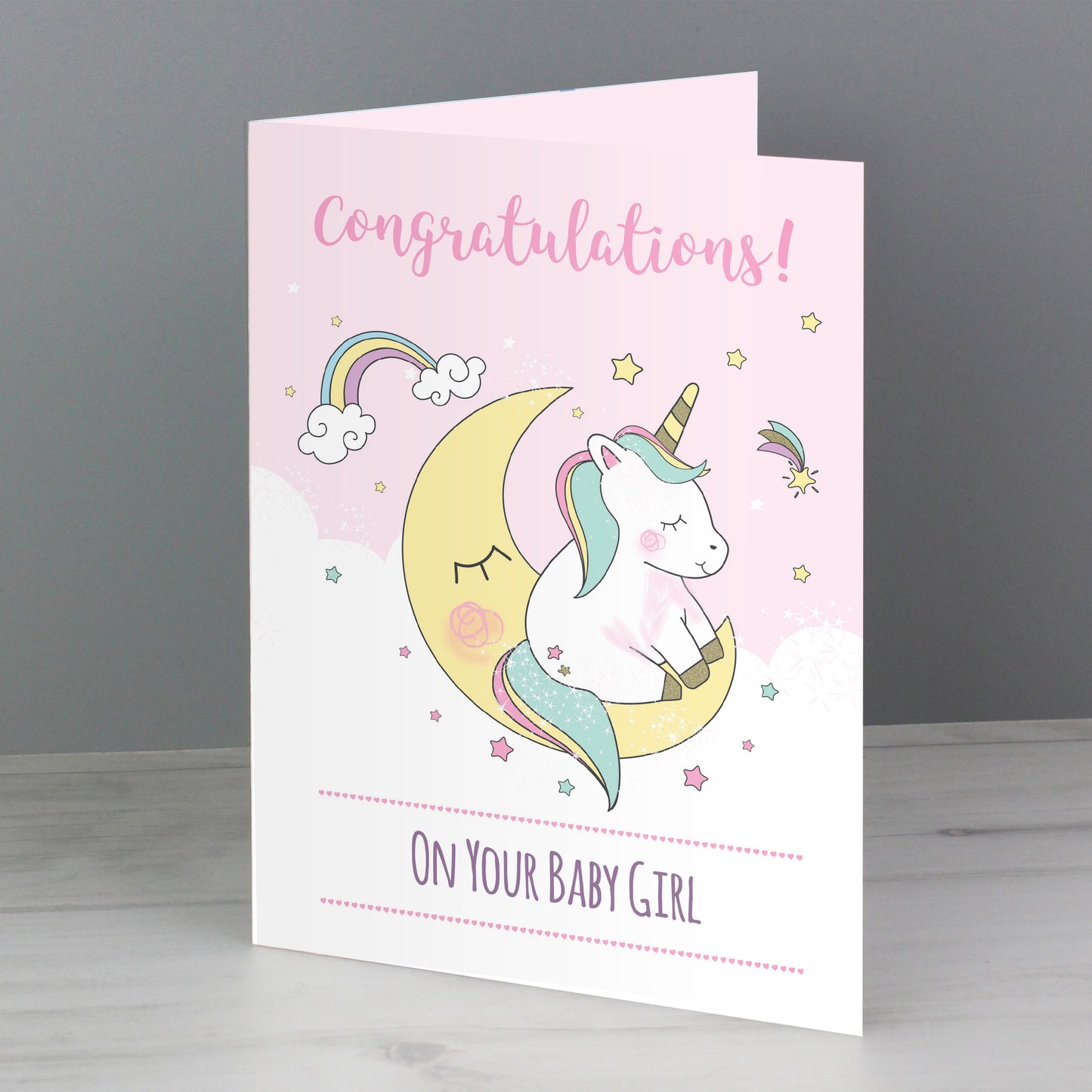 Personalised Baby Unicorn Card Add Any Name - Personalise It!