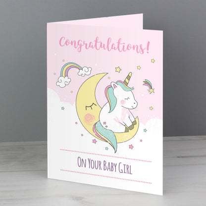 Personalised Baby Unicorn Card Add Any Name - Personalise It!