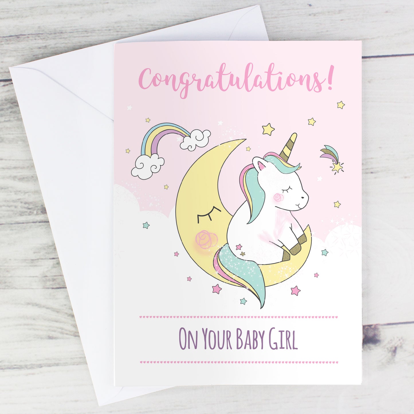 Personalised Baby Unicorn Card Add Any Name - Personalise It!