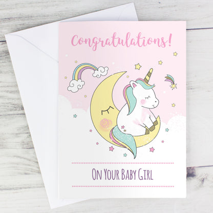 Personalised Baby Unicorn Card Add Any Name - Personalise It!