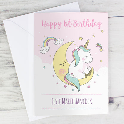 Personalised Baby Unicorn Card Add Any Name - Personalise It!