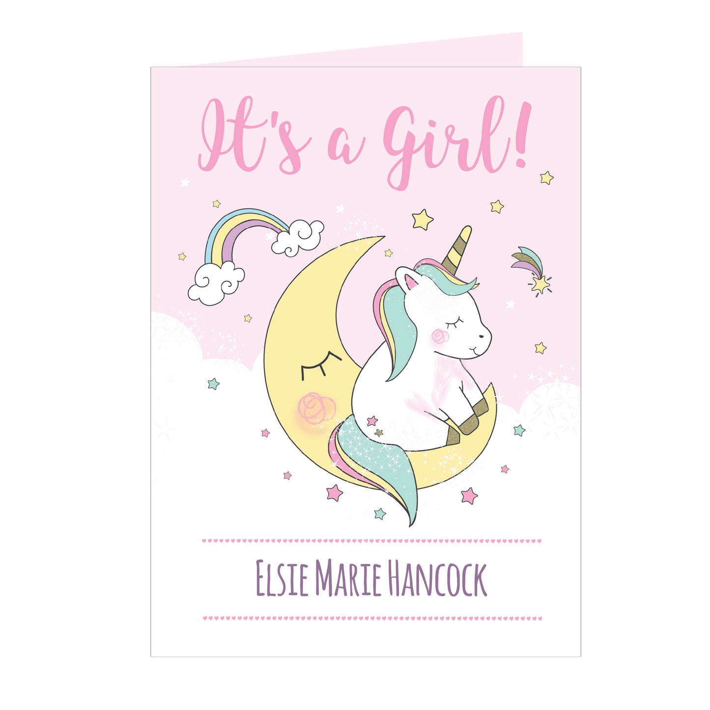 Personalised Baby Unicorn Card Add Any Name - Personalise It!