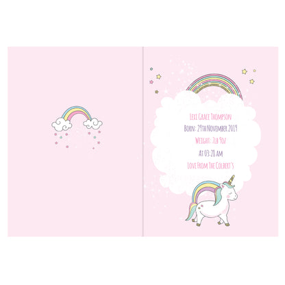 Personalised Baby Unicorn Card Add Any Name - Personalise It!