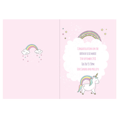 Personalised Baby Unicorn Card Add Any Name - Personalise It!