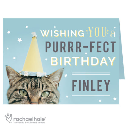 Personalised Rachael Hale Purr-fect Birthday Card Add Any Name - Personalise It!