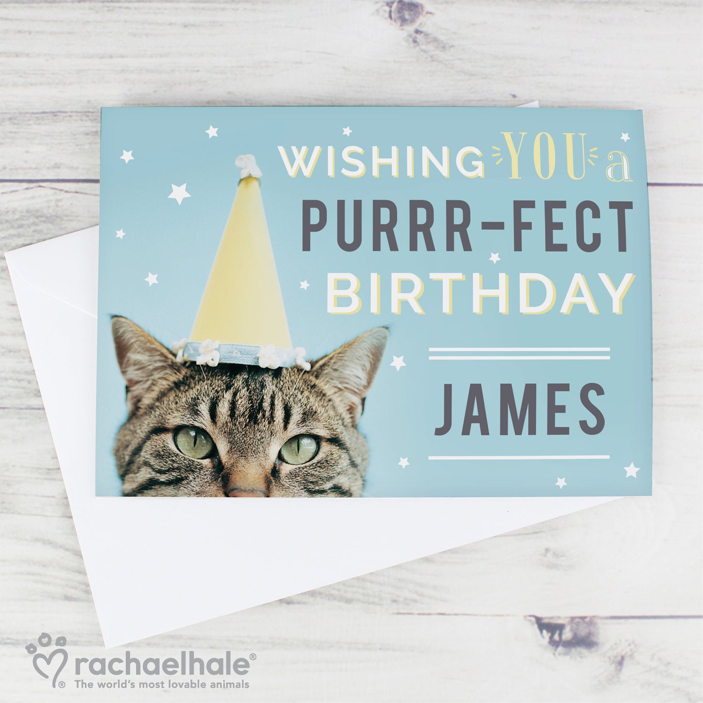 Personalised Rachael Hale Purr-fect Birthday Card Add Any Name - Personalise It!