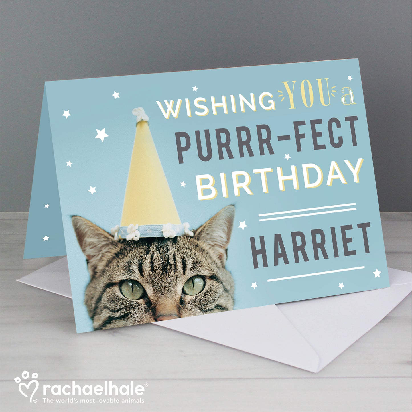 Personalised Rachael Hale Purr-fect Birthday Card Add Any Name - Personalise It!