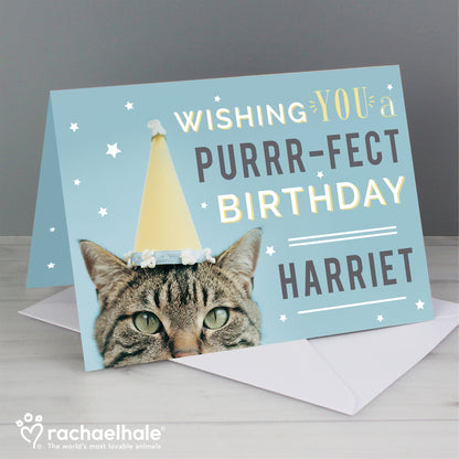Personalised Rachael Hale Purr-fect Birthday Card Add Any Name - Personalise It!
