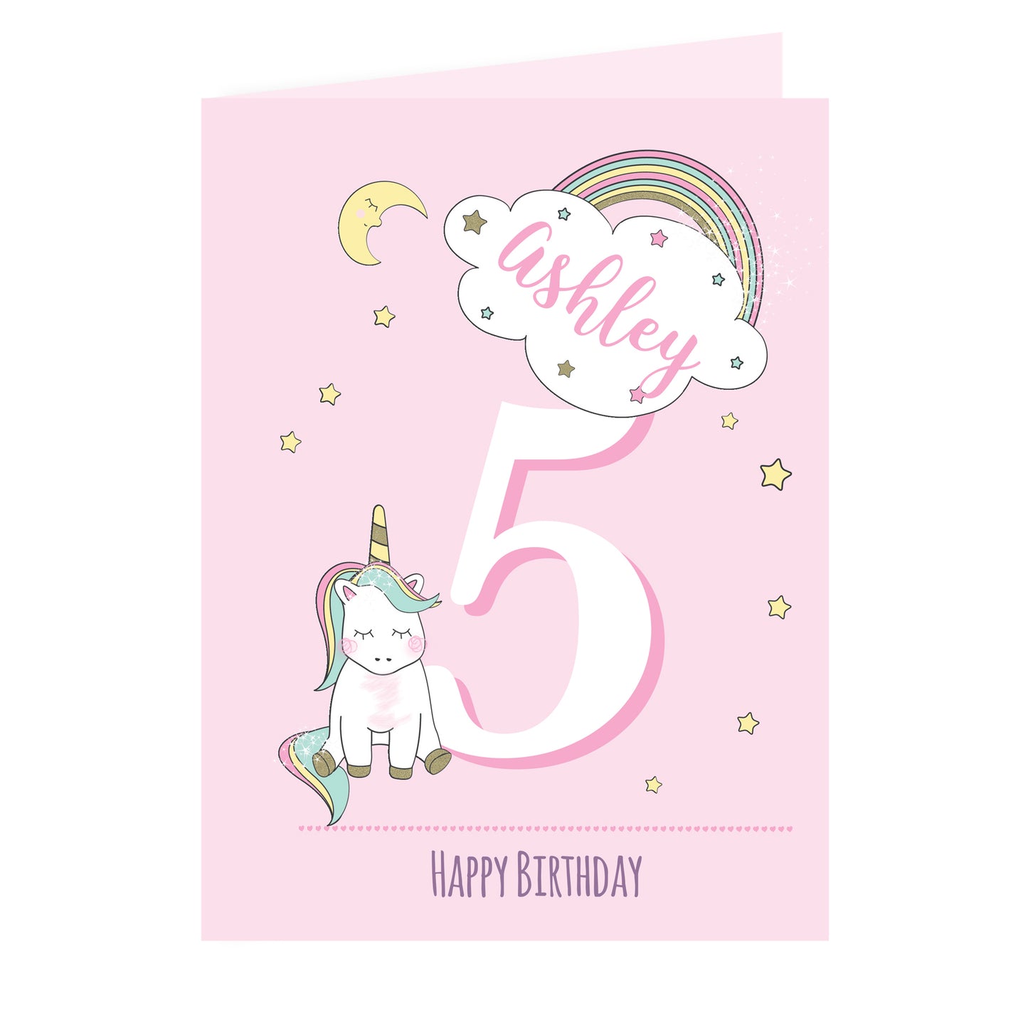 Personalised Baby Unicorn Birthday Age Card Add Any Age & Name - Personalise It!