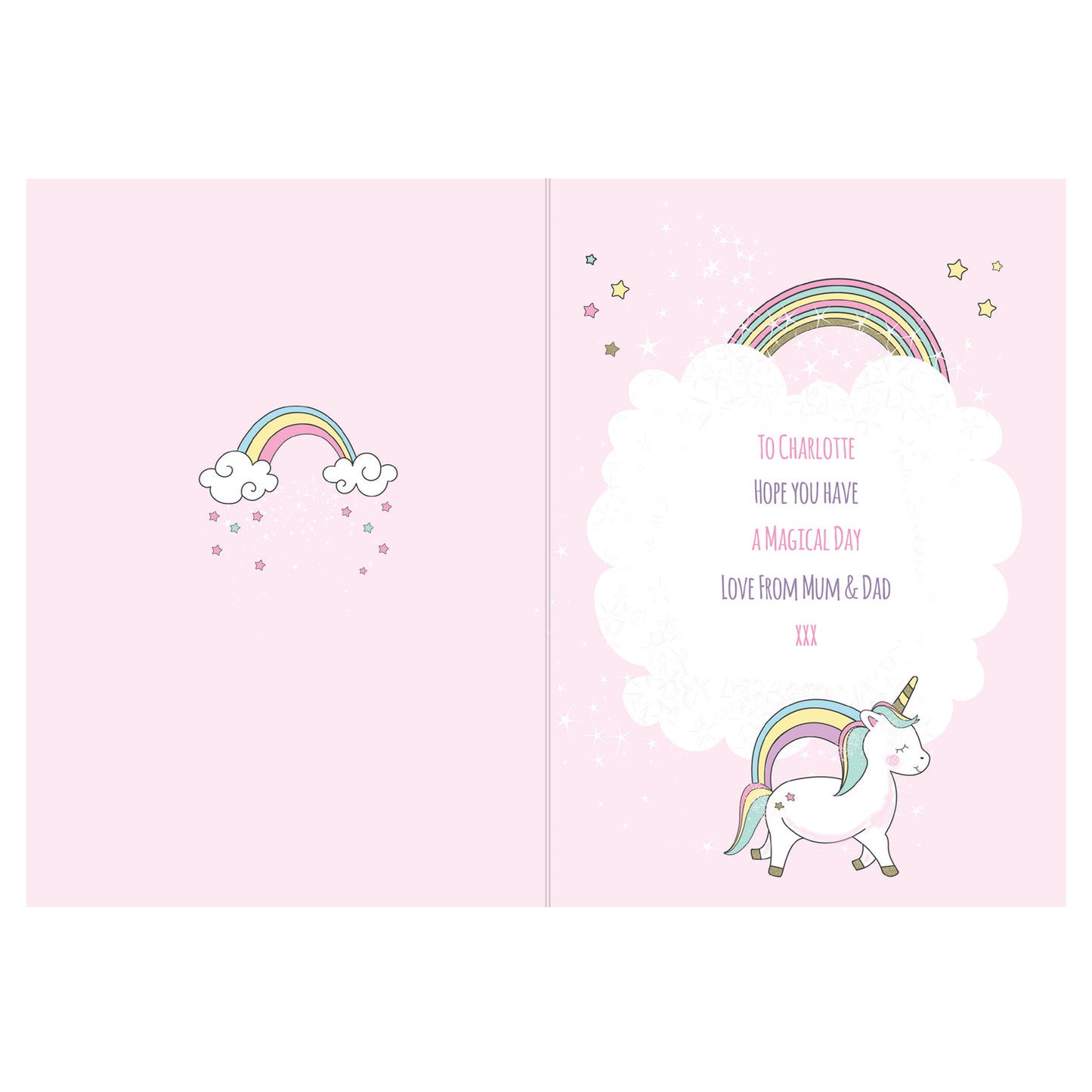 Personalised Baby Unicorn Birthday Age Card Add Any Age & Name - Personalise It!