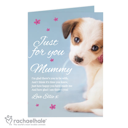 Personalised Rachael Hale 'Just for You' Puppy Card Add Any Name - Personalise It!