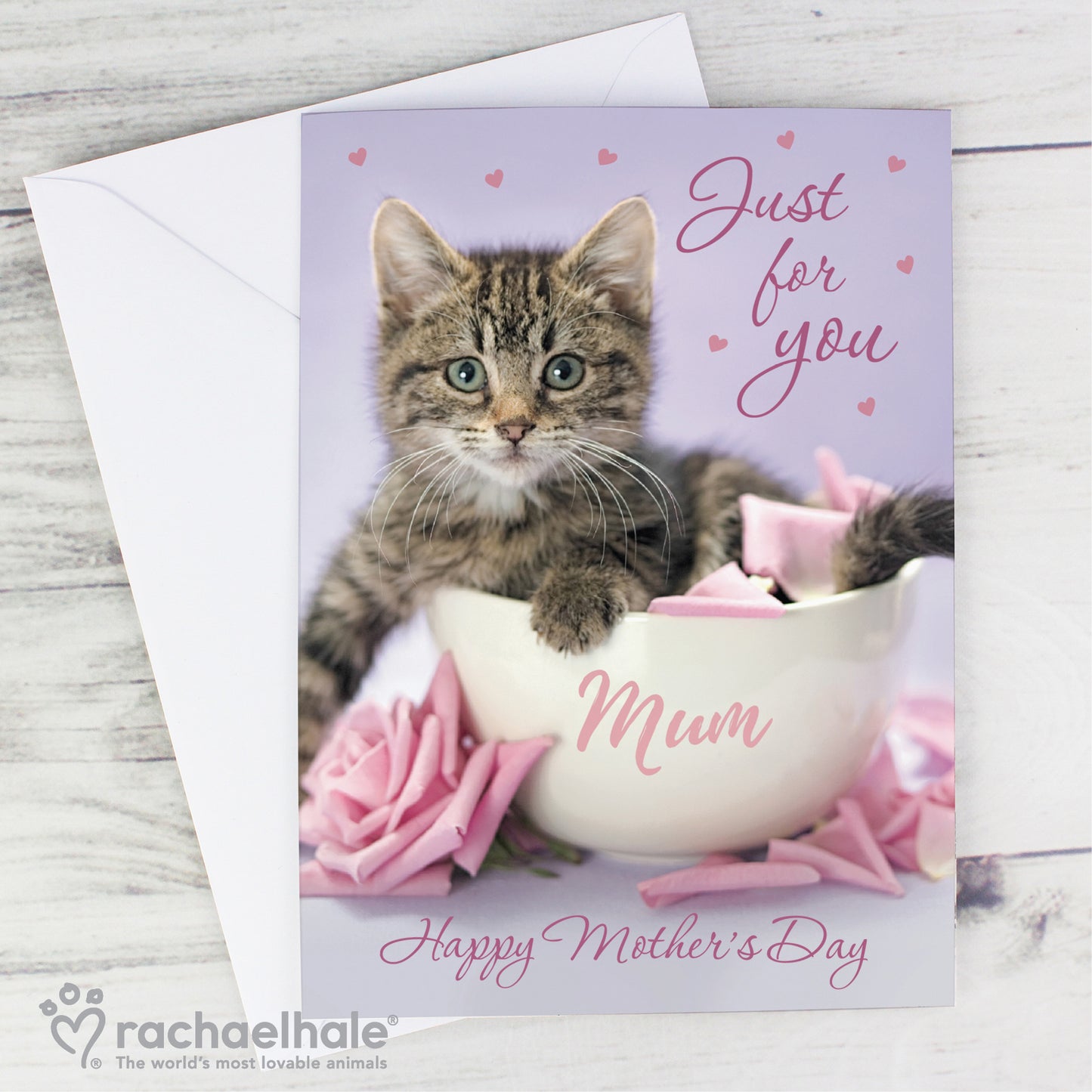 Personalised Rachael Hale 'Just for You' Kitten Card Add Any Name - Personalise It!