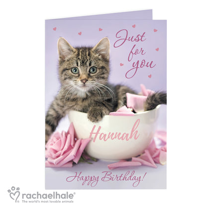 Personalised Rachael Hale 'Just for You' Kitten Card Add Any Name - Personalise It!