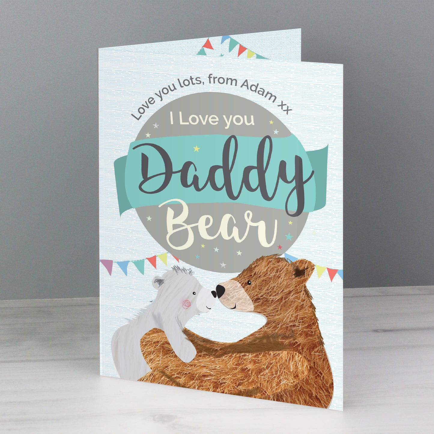 Personalised Daddy Bear Card Add Any Name - Personalise It!