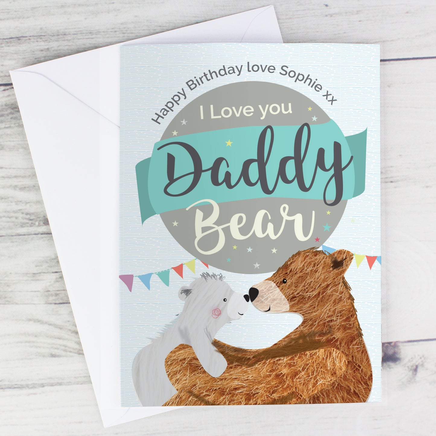Personalised Daddy Bear Card Add Any Name - Personalise It!