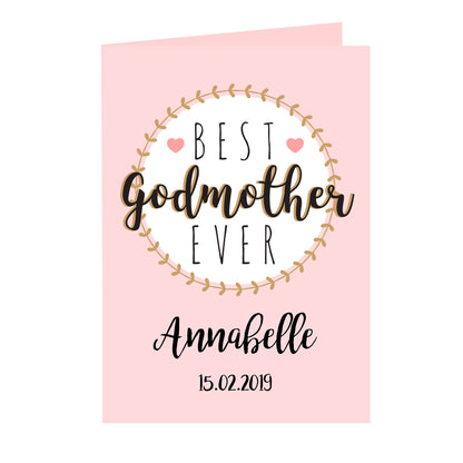 Personalised Best Godmother Card Add Any Name - Personalise It!