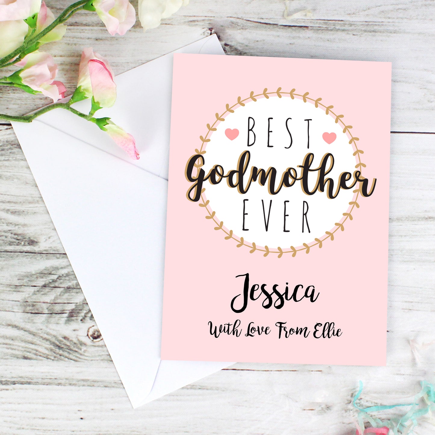 Personalised Best Godmother Card Add Any Name - Personalise It!