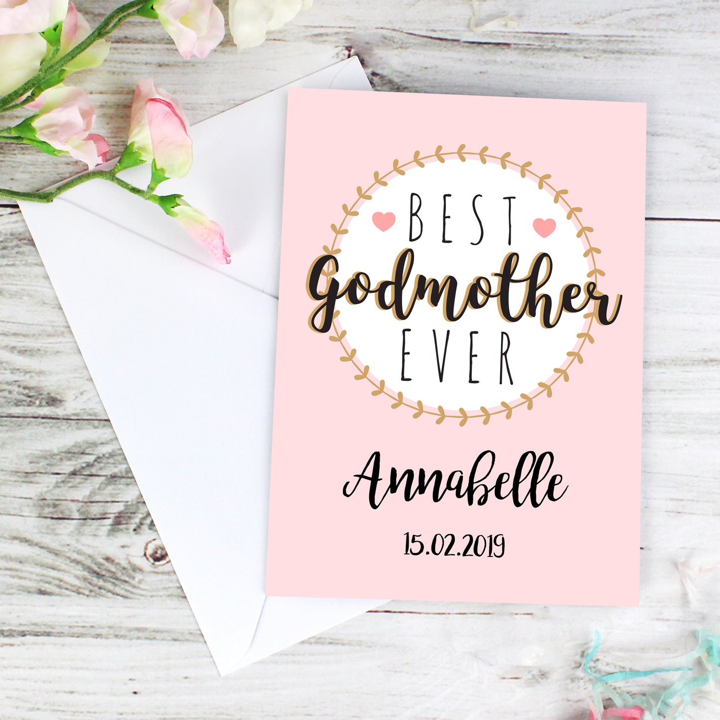 Personalised Best Godmother Card Add Any Name - Personalise It!