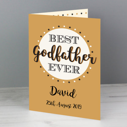 Personalised Best Godfather Card Add Any Name - Personalise It!