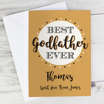 Personalised Best Godfather Card Add Any Name - Personalise It!