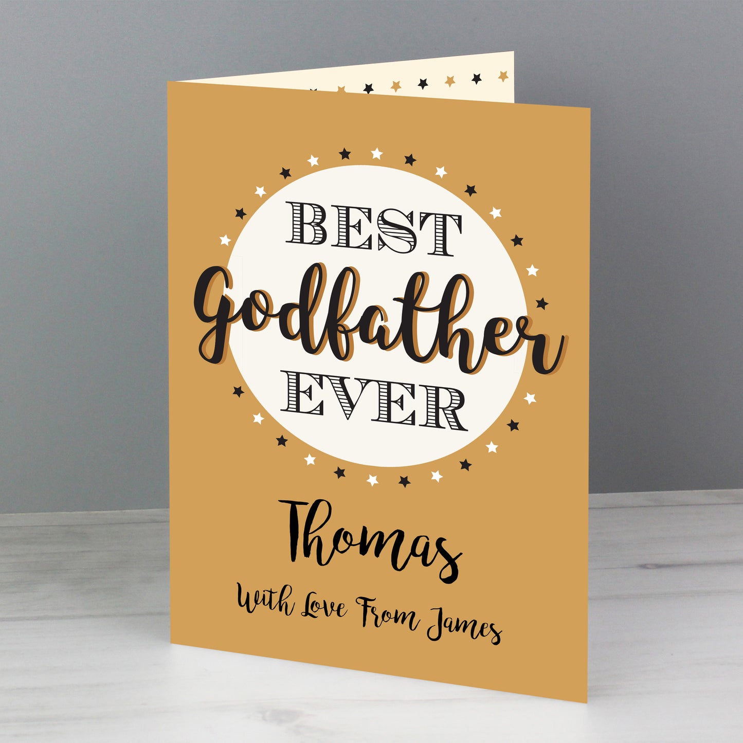 Personalised Best Godfather Card Add Any Name - Personalise It!