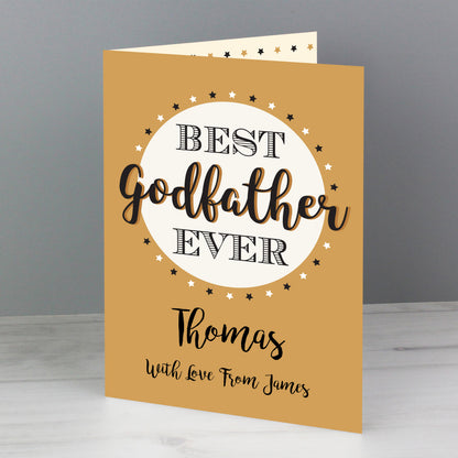Personalised Best Godfather Card Add Any Name - Personalise It!