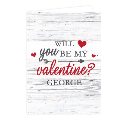 Personalised Be My Valentine Card Add Any Name - Personalise It!