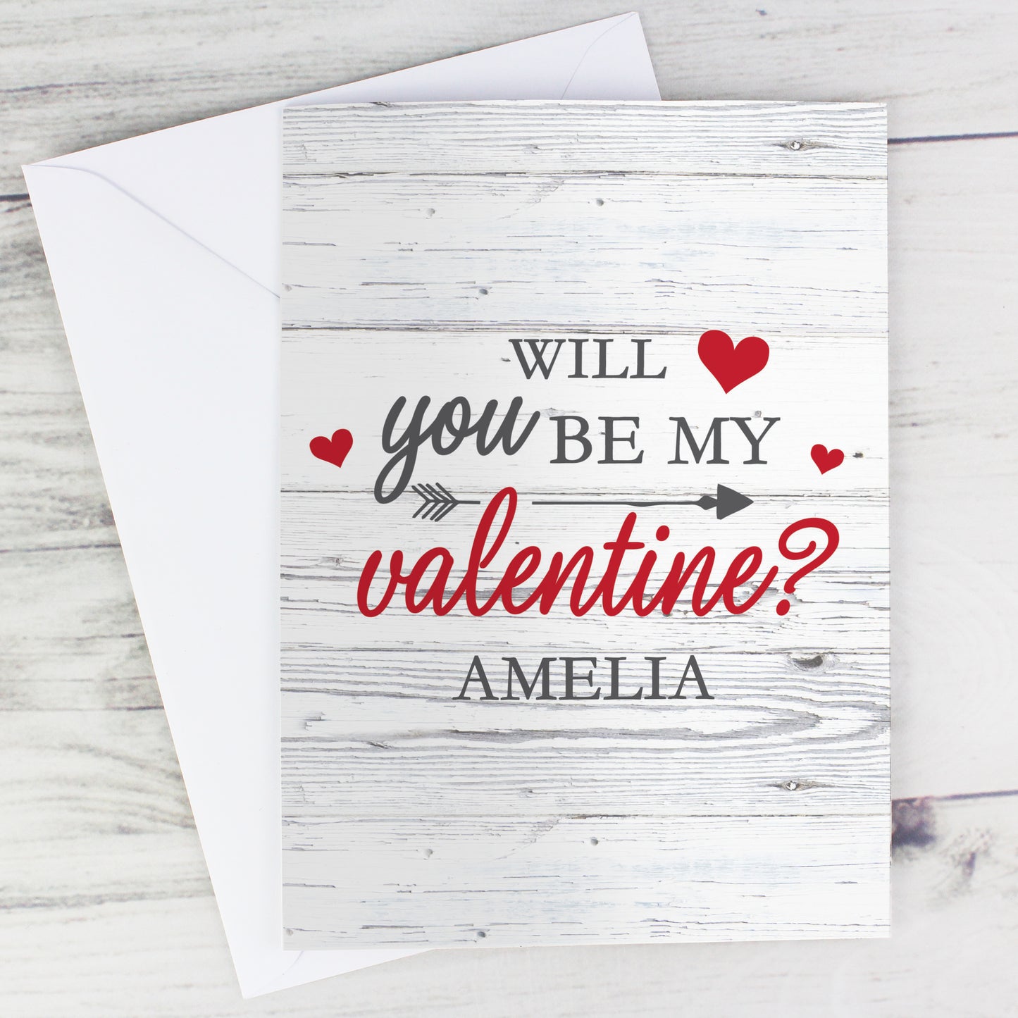 Personalised Be My Valentine Card Add Any Name - Personalise It!