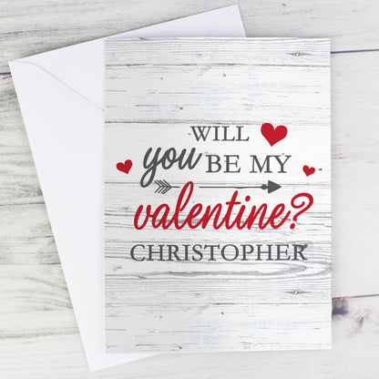 Personalised Be My Valentine Card Add Any Name - Personalise It!