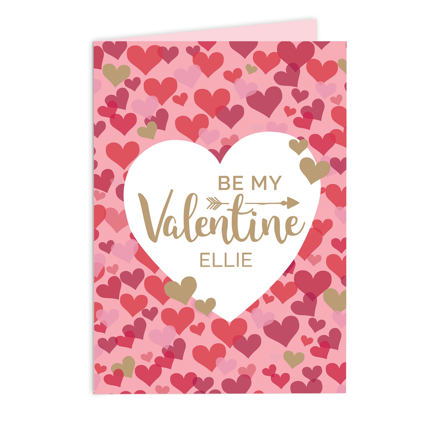 Personalised Valentine's Day Confetti Hearts Card Add Any Name - Personalise It!