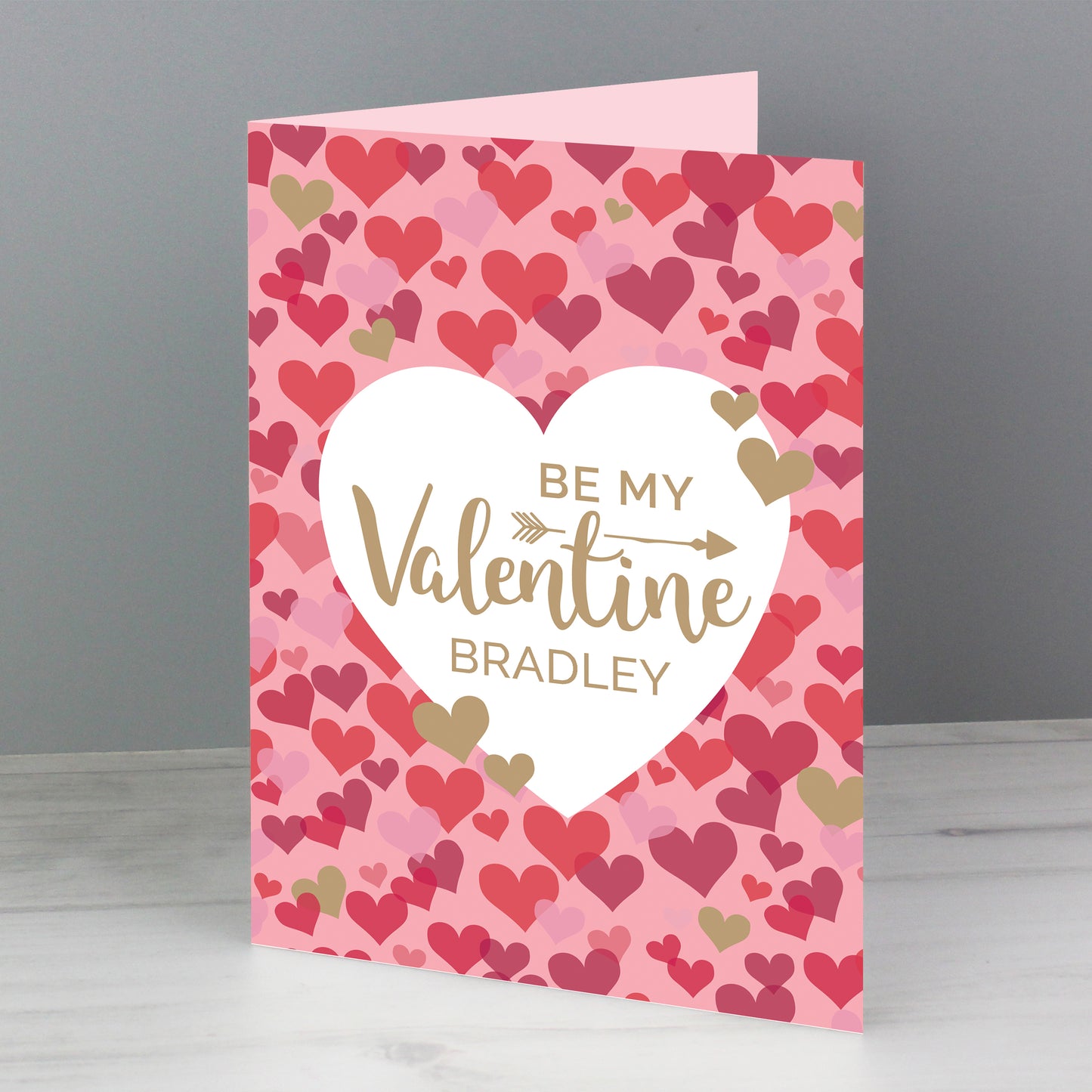 Personalised Valentine's Day Confetti Hearts Card Add Any Name - Personalise It!