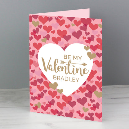 Personalised Valentine's Day Confetti Hearts Card Add Any Name - Personalise It!