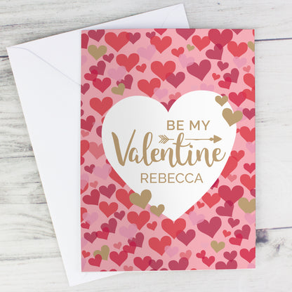 Personalised Valentine's Day Confetti Hearts Card Add Any Name - Personalise It!