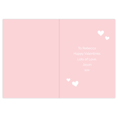 Personalised Valentine's Day Confetti Hearts Card Add Any Name - Personalise It!
