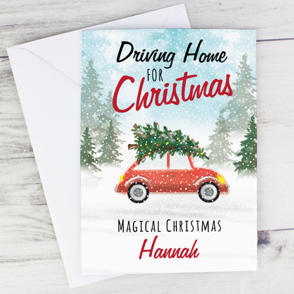 Personalised 'Driving Home For Christmas'' Card Add Any Name - Personalise It!