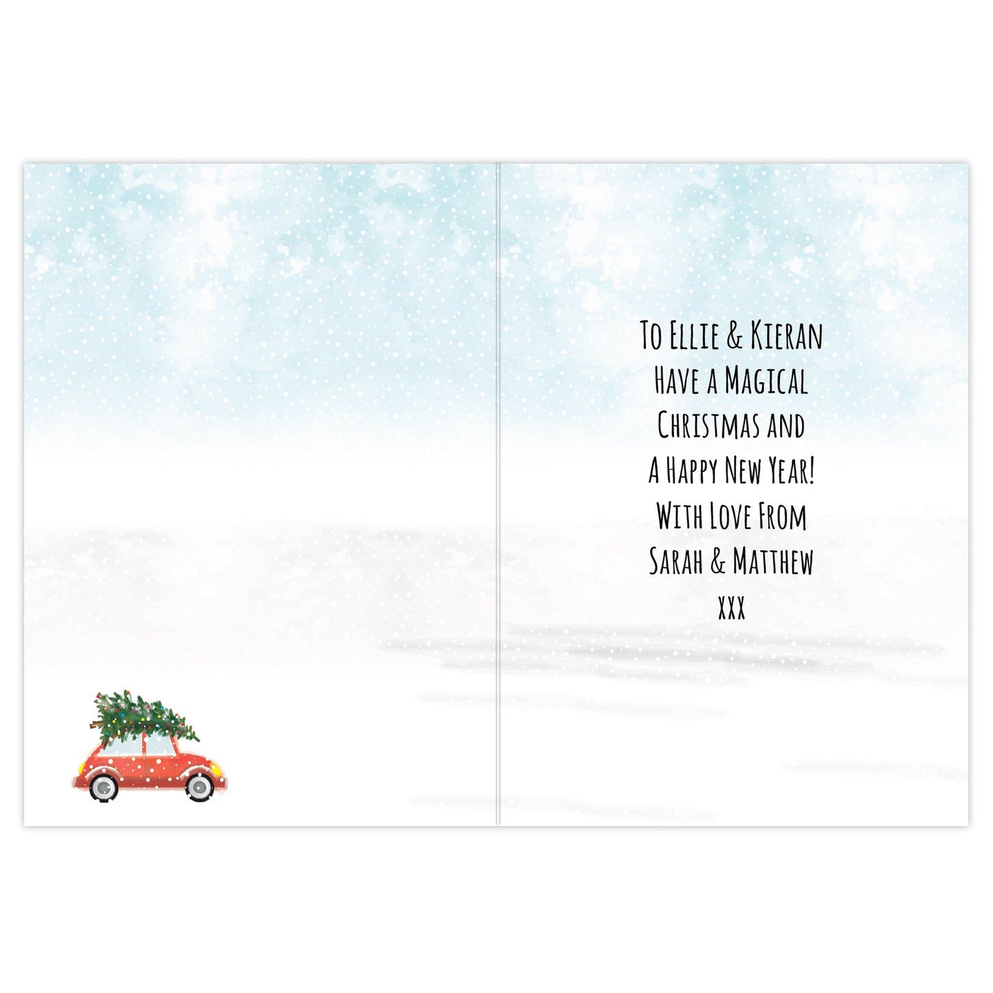 Personalised 'Driving Home For Christmas'' Card Add Any Name - Personalise It!