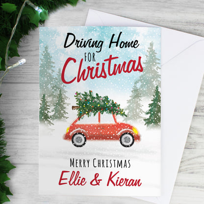 Personalised 'Driving Home For Christmas'' Card Add Any Name - Personalise It!