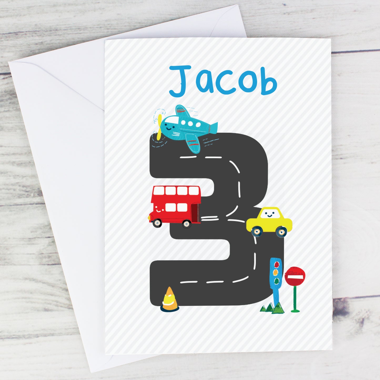 Personalised Vehicles Birthday Card Add Any Age & Name - Personalise It!