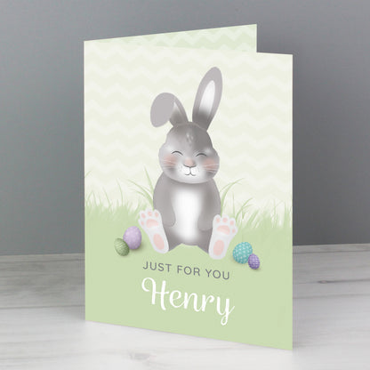 Personalised Easter Bunny Card Add Any Name - Personalise It!