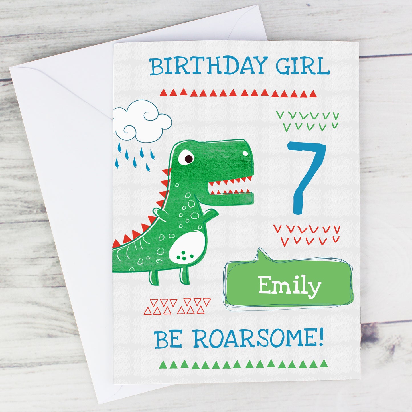 Personalised 'Be Roarsome' Dinosaur Card Add Any Name - Personalise It!