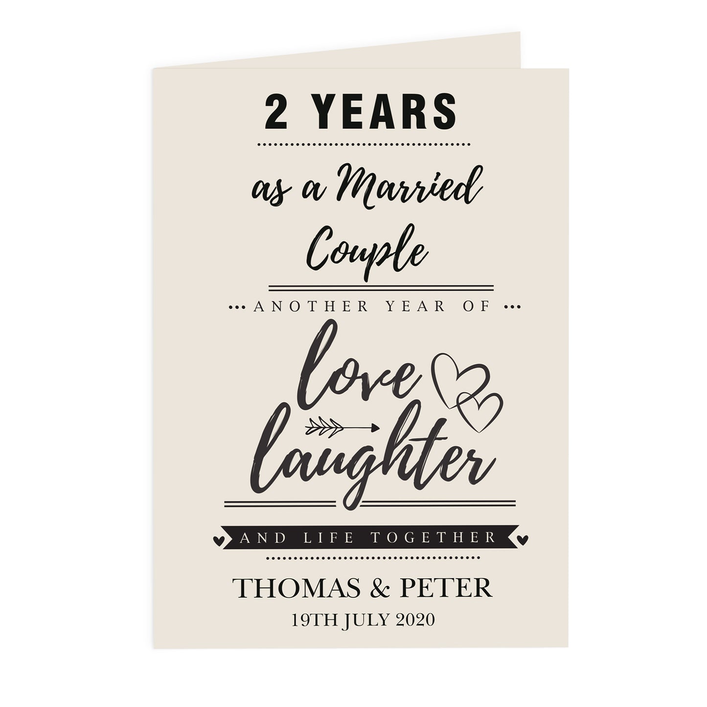 Personalised Anniversary Card Add Any Name - Personalise It!