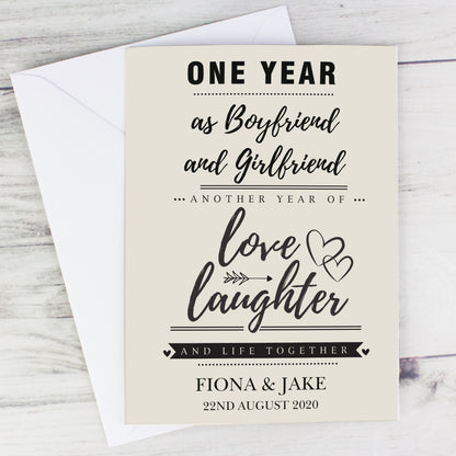 Personalised Anniversary Card Add Any Name - Personalise It!