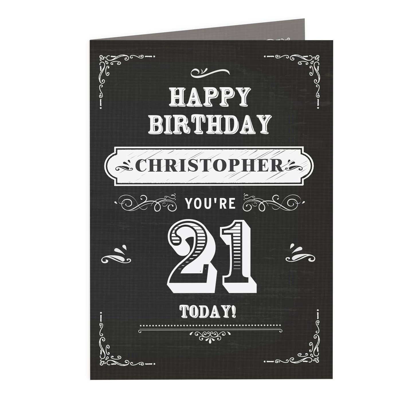 Personalised Vintage Typography Birthday Card Add Any Age & Name - Personalise It!