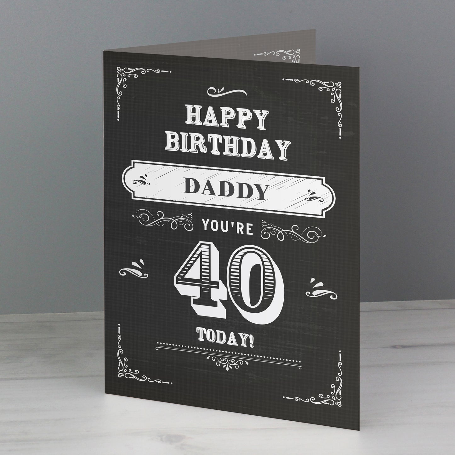 Personalised Vintage Typography Birthday Card Add Any Age & Name - Personalise It!