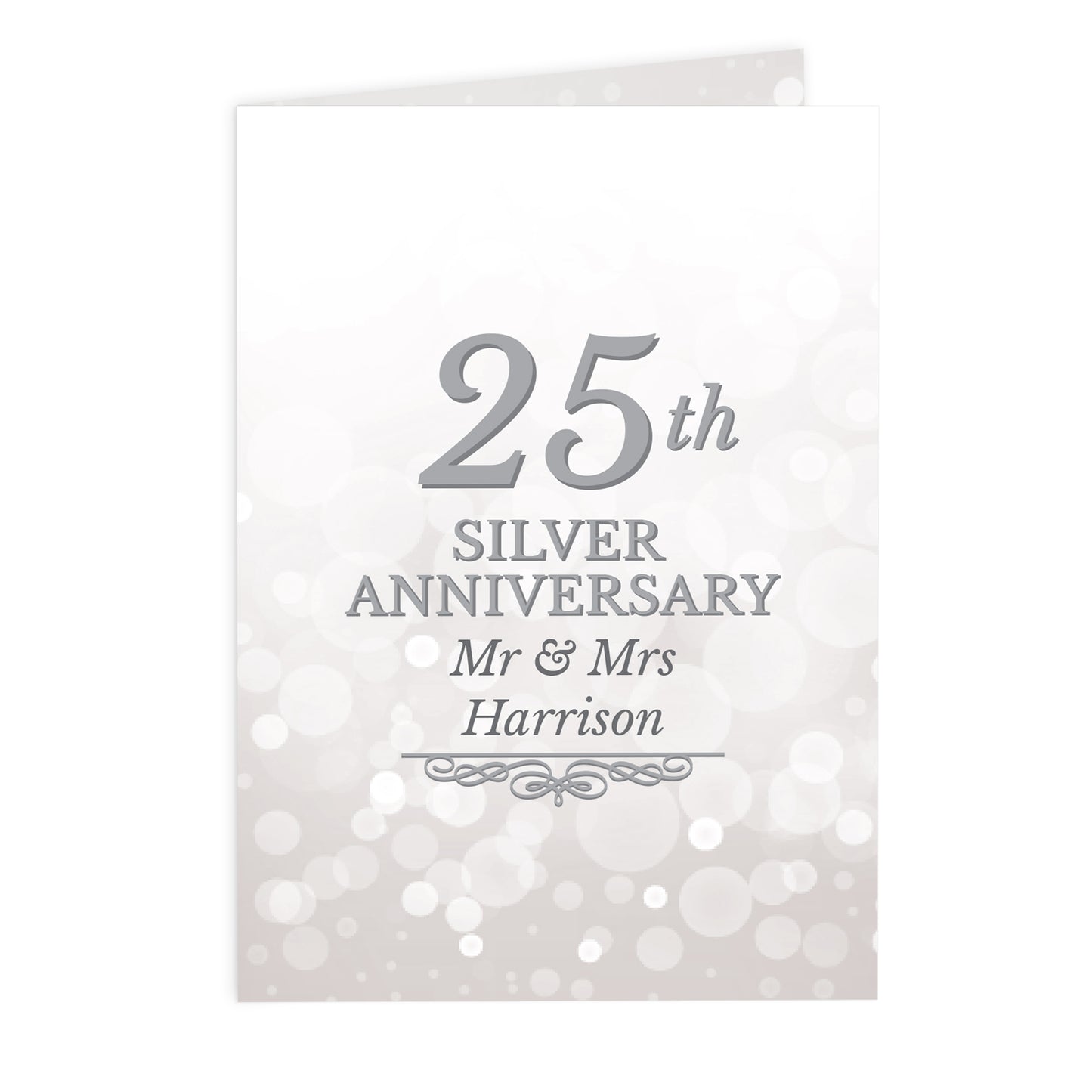 Personalised 25th Silver Anniversary Card Add Any Name - Personalise It!