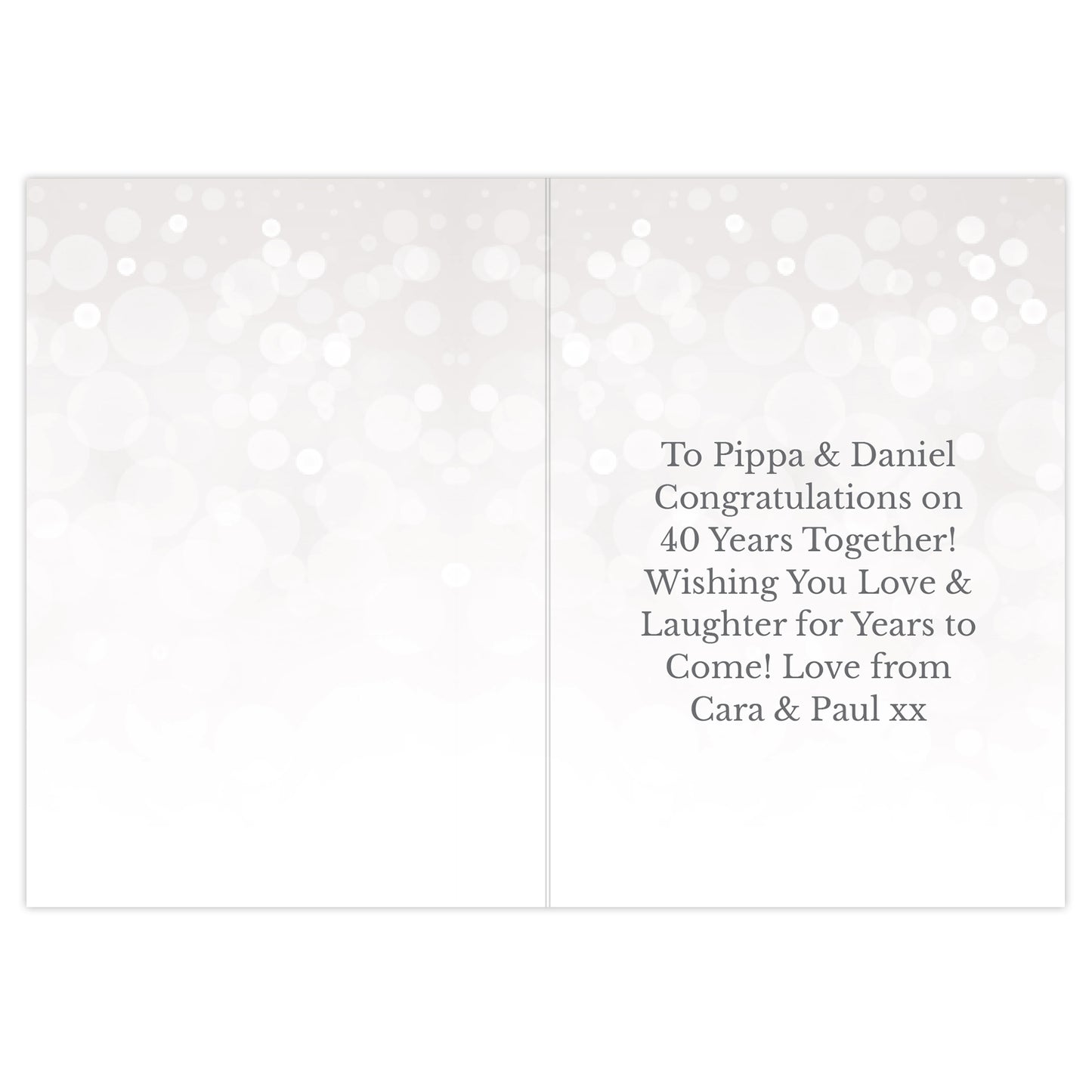 Personalised 40th Ruby Anniversary Card Add Any Name - Personalise It!