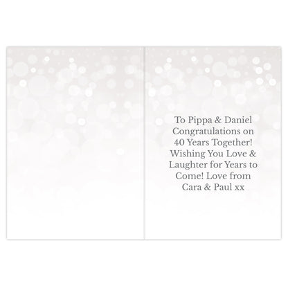 Personalised 40th Ruby Anniversary Card Add Any Name - Personalise It!