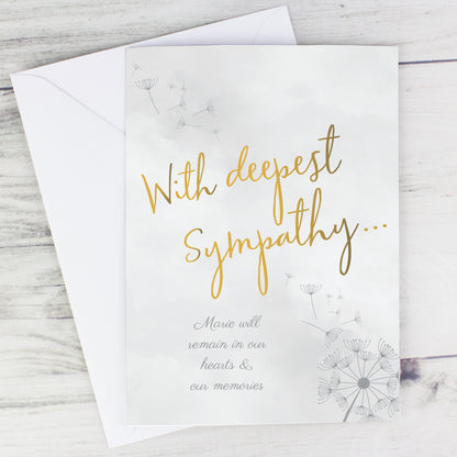 Personalised Deepest Sympathy Card Add Any Name - Personalise It!